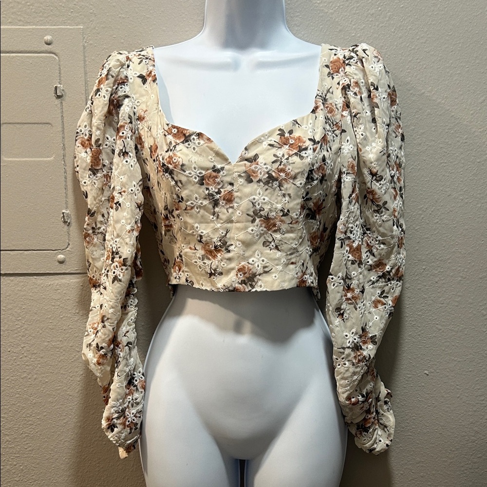 Elegant Floral Long Sleeve Blouse